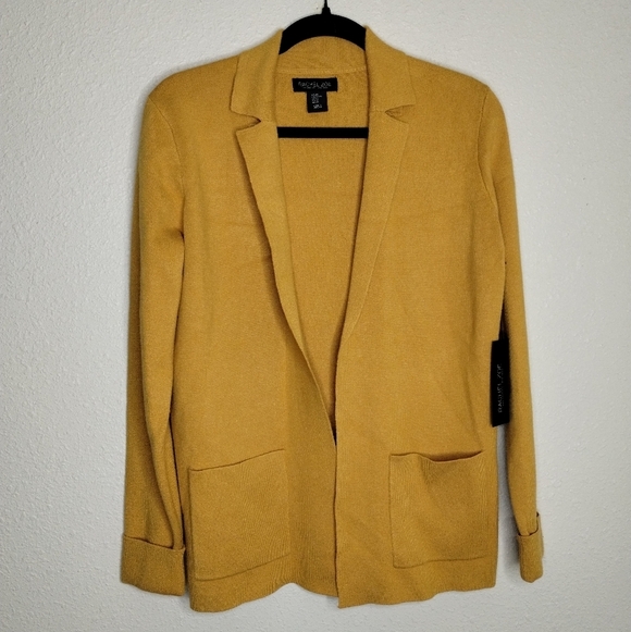 Rachel Zoe Mustard Yellow Cardigan With Pockets Women's Size XS - Picture 1 of 7